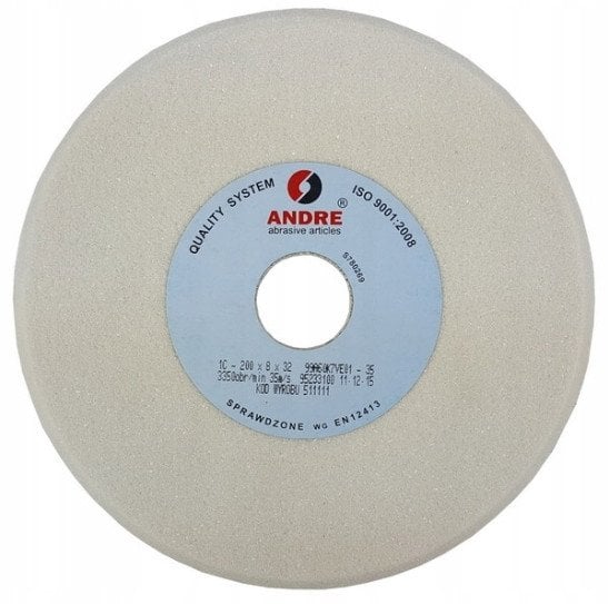 Techniflex ANDRE PROFILED GRINDING WHEEL 200mm x 8mm x 32mm 99A60K7VE01-35 WHITE "TYPE 1C"