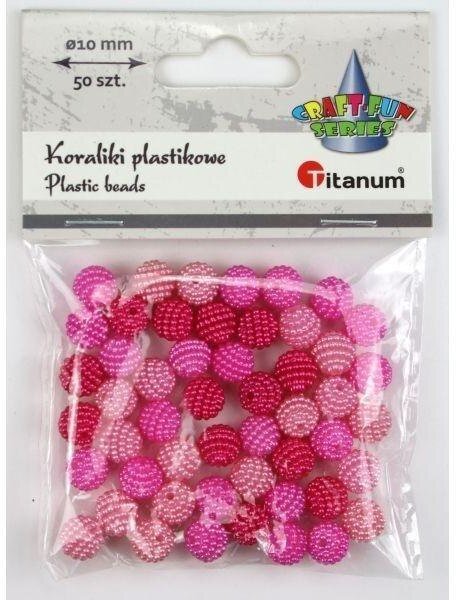 Aliga Koraliki plastikowe 10mm różowe 50szt