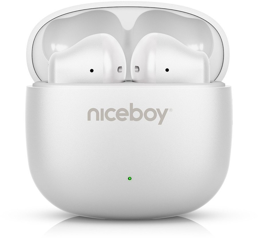 Niceboy Niceboy Słuchawki Douszne Beans 4 POP Arctic White Białe USB-C IPX4 BT AAC