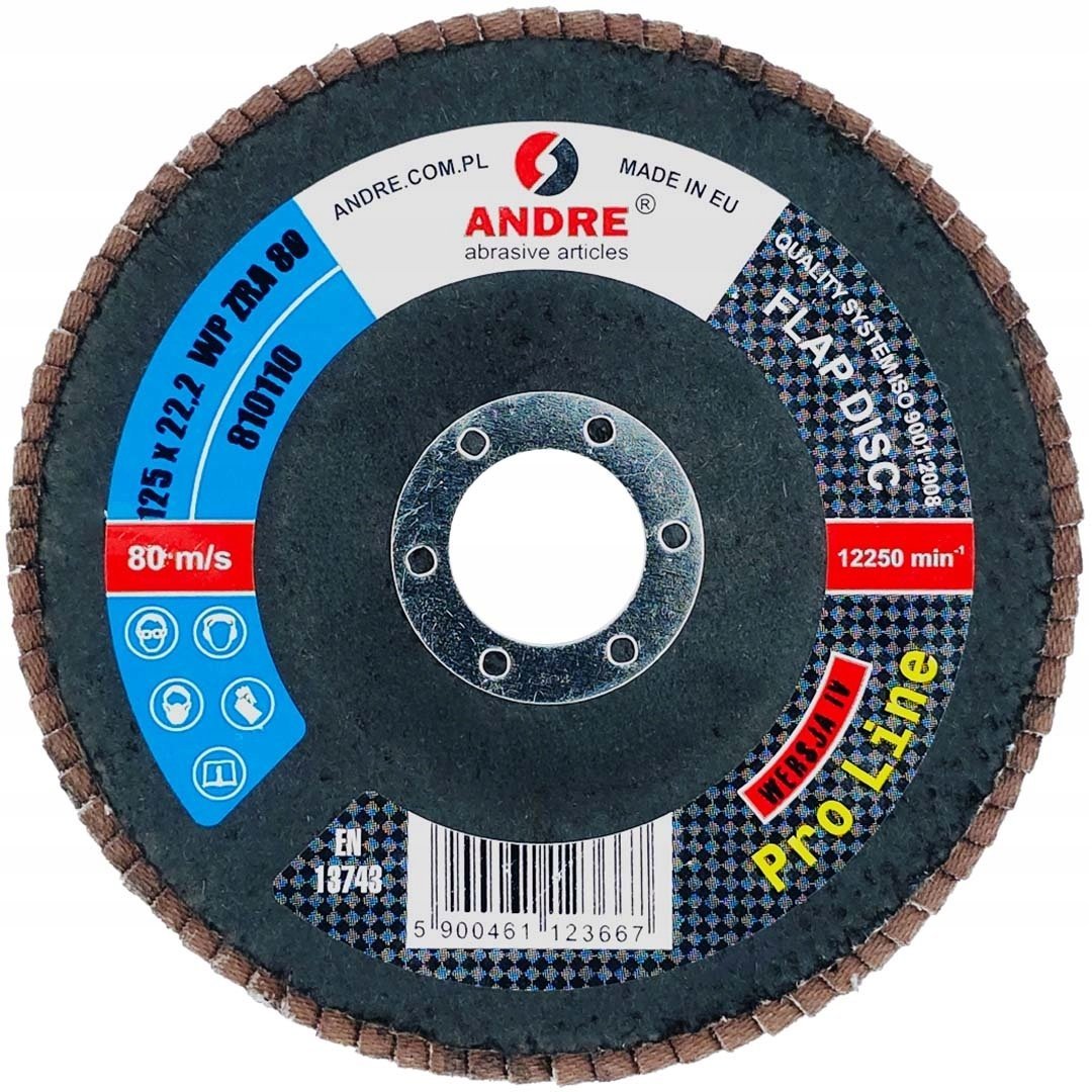 ANDRE ŚCIERNICA LISTKOWA 125mm P 80 CYRKONOWA PRO LINE WERSJA IV