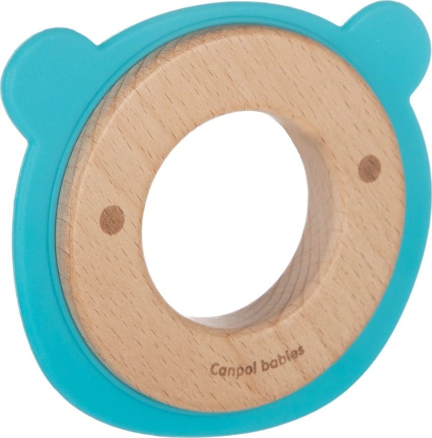 Canpol Gryzak drewniano silikonowy dla niemowląt Miś 0m+