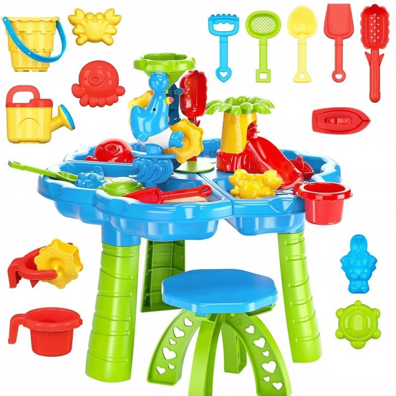 WOOPIE Stolik Wodny 2w1 Piaskownica z Krzesełkiem Aquapark z Delfinem