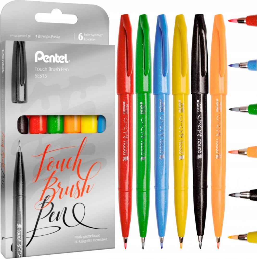 Tombow Zestaw Pisaków Touch Brush Pen 6 ciepłych kolorów