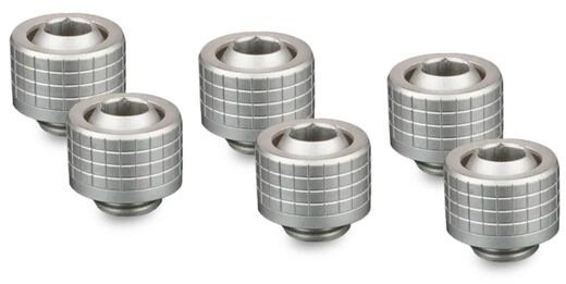 Thermal Grizzly DeltaMate Fitting, Mosiądz, G1/4”-Gwint - nickel, HT16, Zestaw 6 sztuk (TG-DM-FIT-6202)