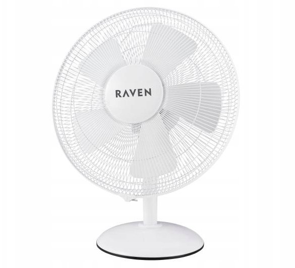 Wentylator RAVEN Wentylator tradycyjny biurkowy Raven EWB002 40W Oscylacja Biały