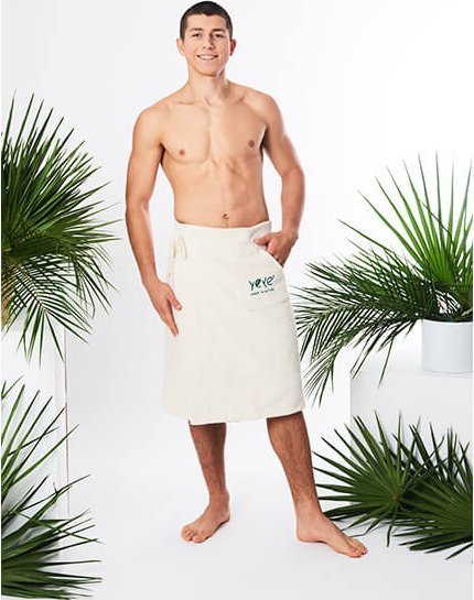 Yeye Kilt frotte z kieszenią wiązany OEKO-TEX* YEYE Made in Nature L/XL Biały