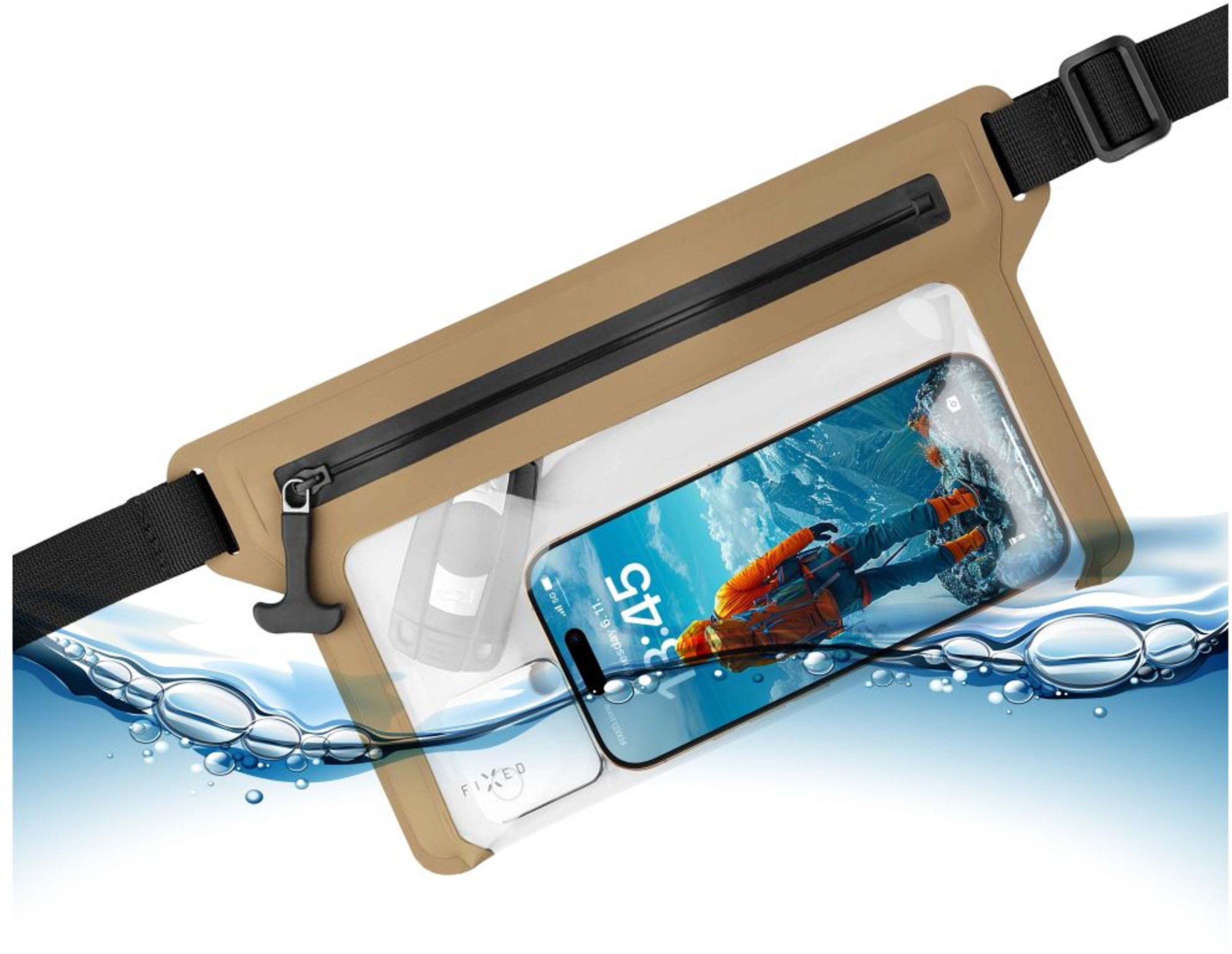 Fixed Etui wodoodporne FIXED Dry Pas biodrowy z hypalonu z certyfikatem IPX8, khaki