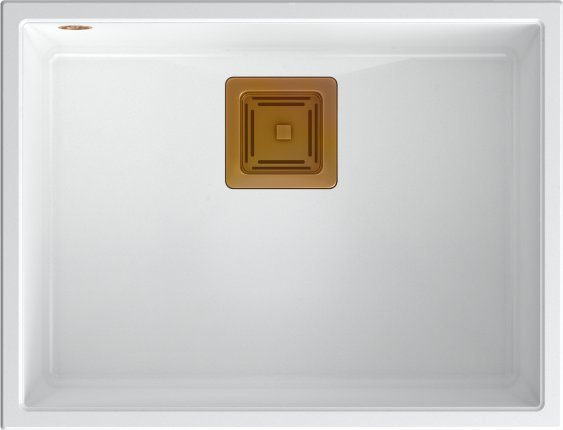 Zlewozmywak Quadron DAVID 50 GraniteQ snow white/elementy miedziane