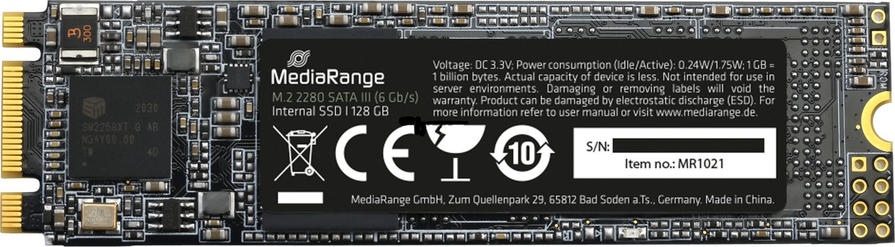 Dysk SSD MediaRange 128GB M.2 2280 SATA III (MR1021)