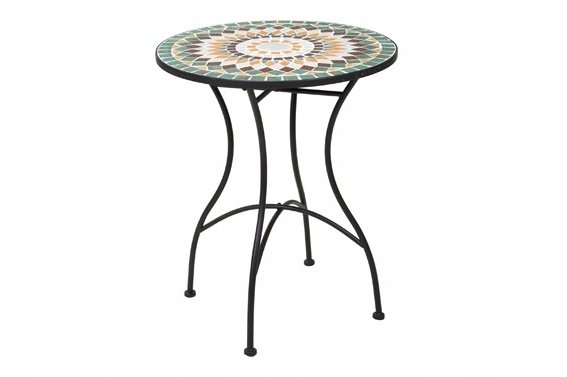 ProGarden Stolik kawowy z mozaicą, 60 x 72 cm, zielony