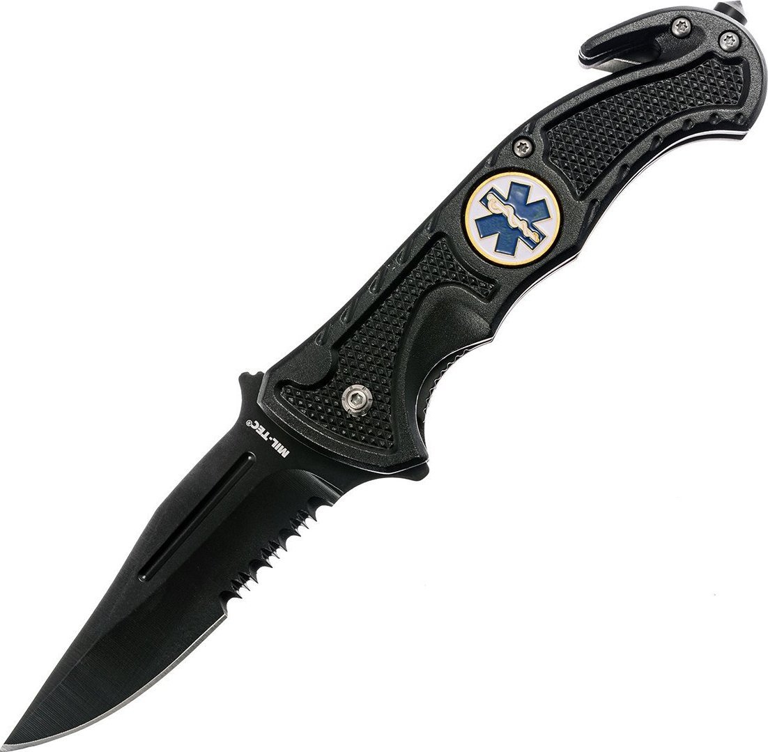 Mil-Tec Nóż składany ratowniczy Mil-Tec Rescue Black (15323000)