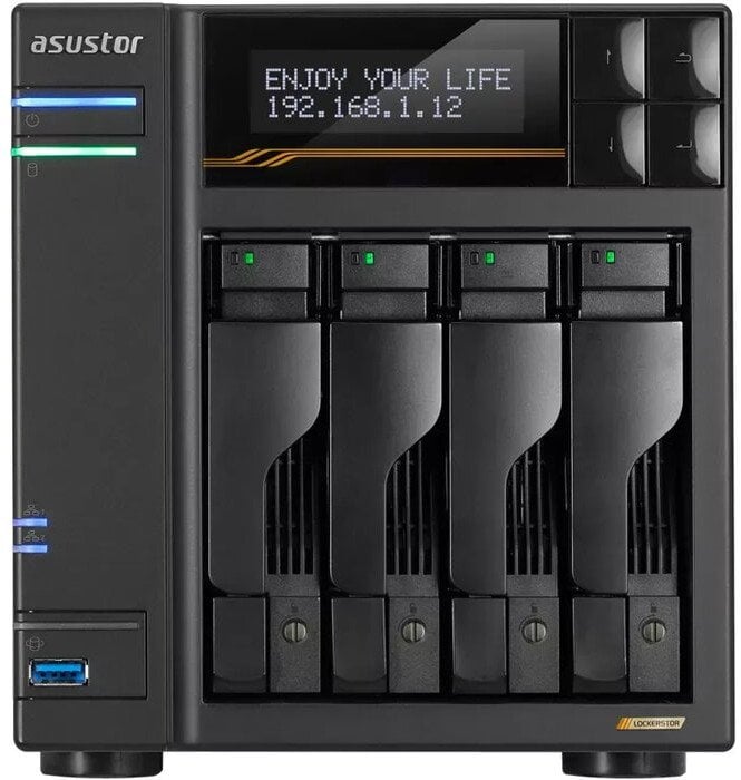 Serwer plików Asustor Serwer plików LOCKERSTOR 4 AS6704T 4-bay, Intel Celeron N5105 Czterordzeniowy 2.0GHz, 8GB RAM DDR4. 4x M.2 PCIe (NVMe), 2x 2.5 G