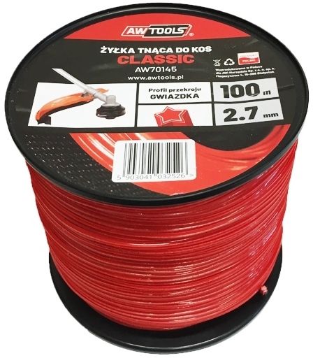 AWTools Żyłka tnąca CLASSIC 2,4x100m okrągła (AW70138)