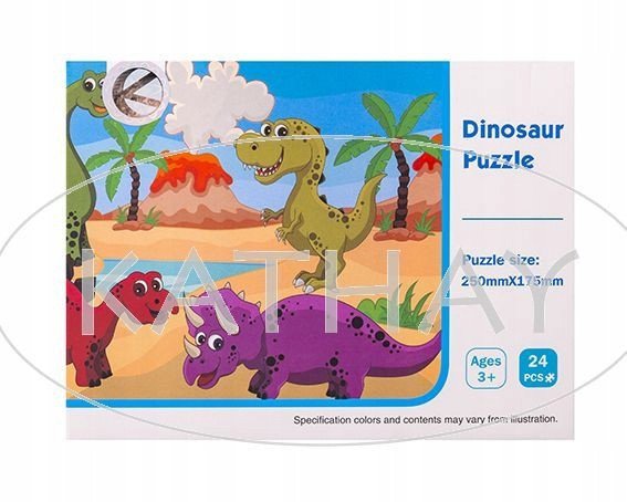 Kathay Haster Puzzle dinozaury, układanka dla dzieci 24 elementy