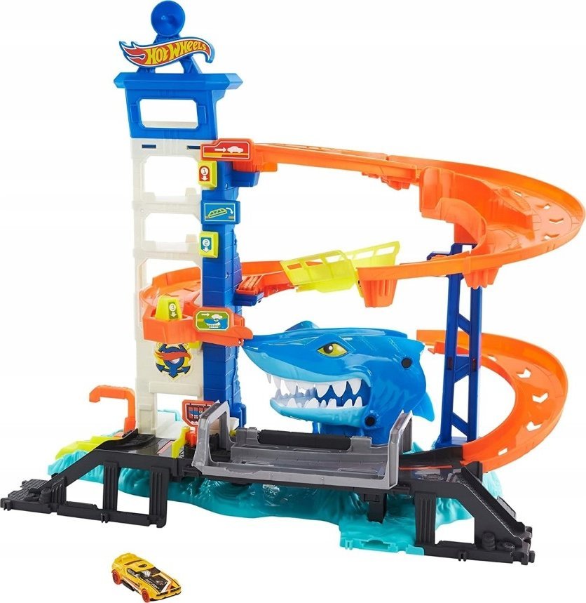 Hot Wheels Miejski port Atak rekina Zestaw z samochodzikiem HDP06