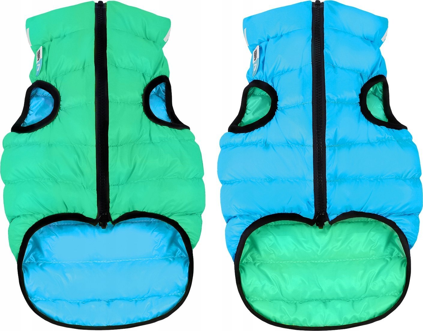 DOGGY M 45 KURTKA LUMI ODBLASKOWA JASNOZIELONA + NIEBIESKA