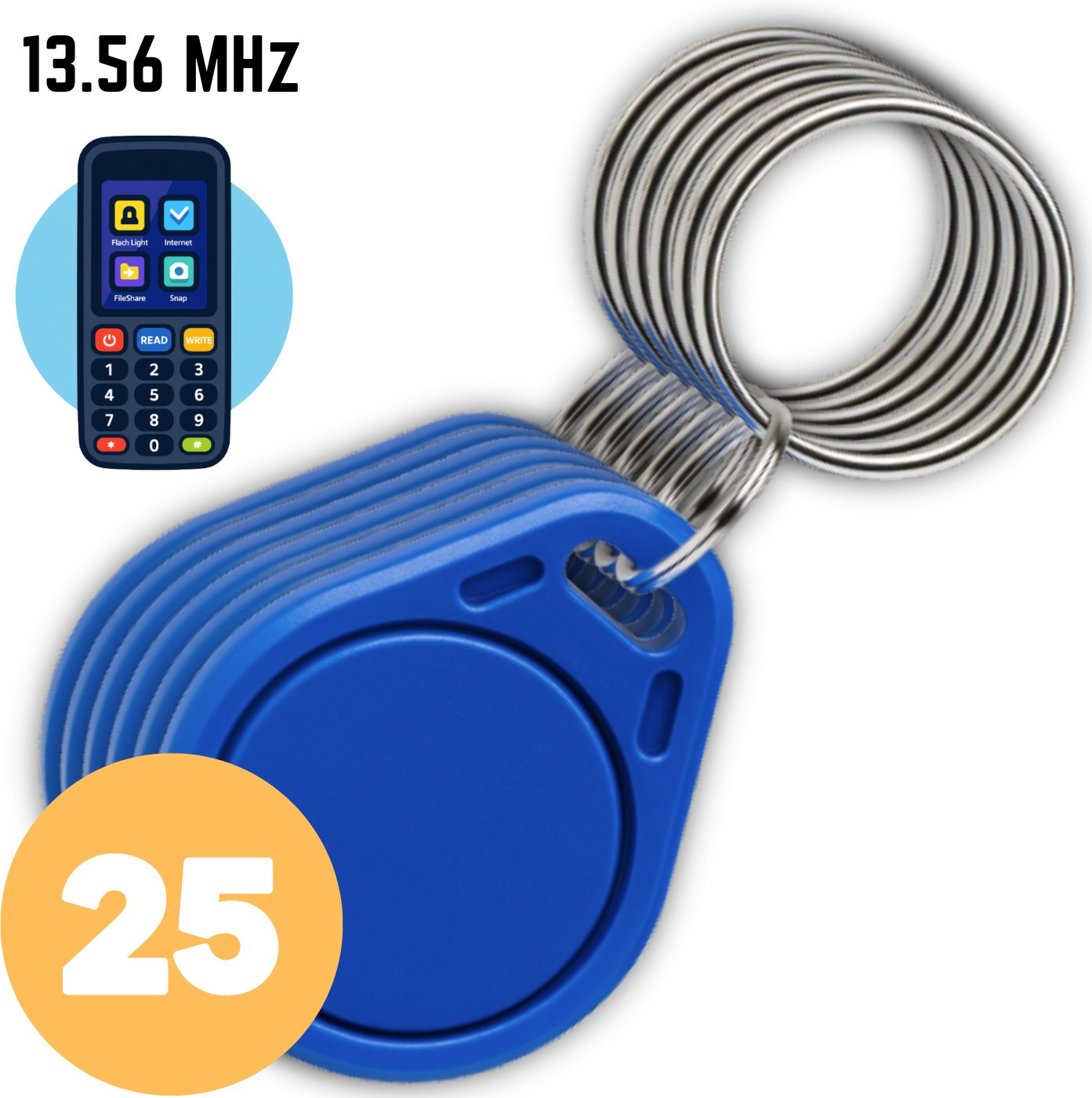 Spreest 25 SZT. BRELOK PASTYLKA RFID 13.56 MHZ MIFARE ZBLIŻENIOWA IC PROGRAMOWALNA