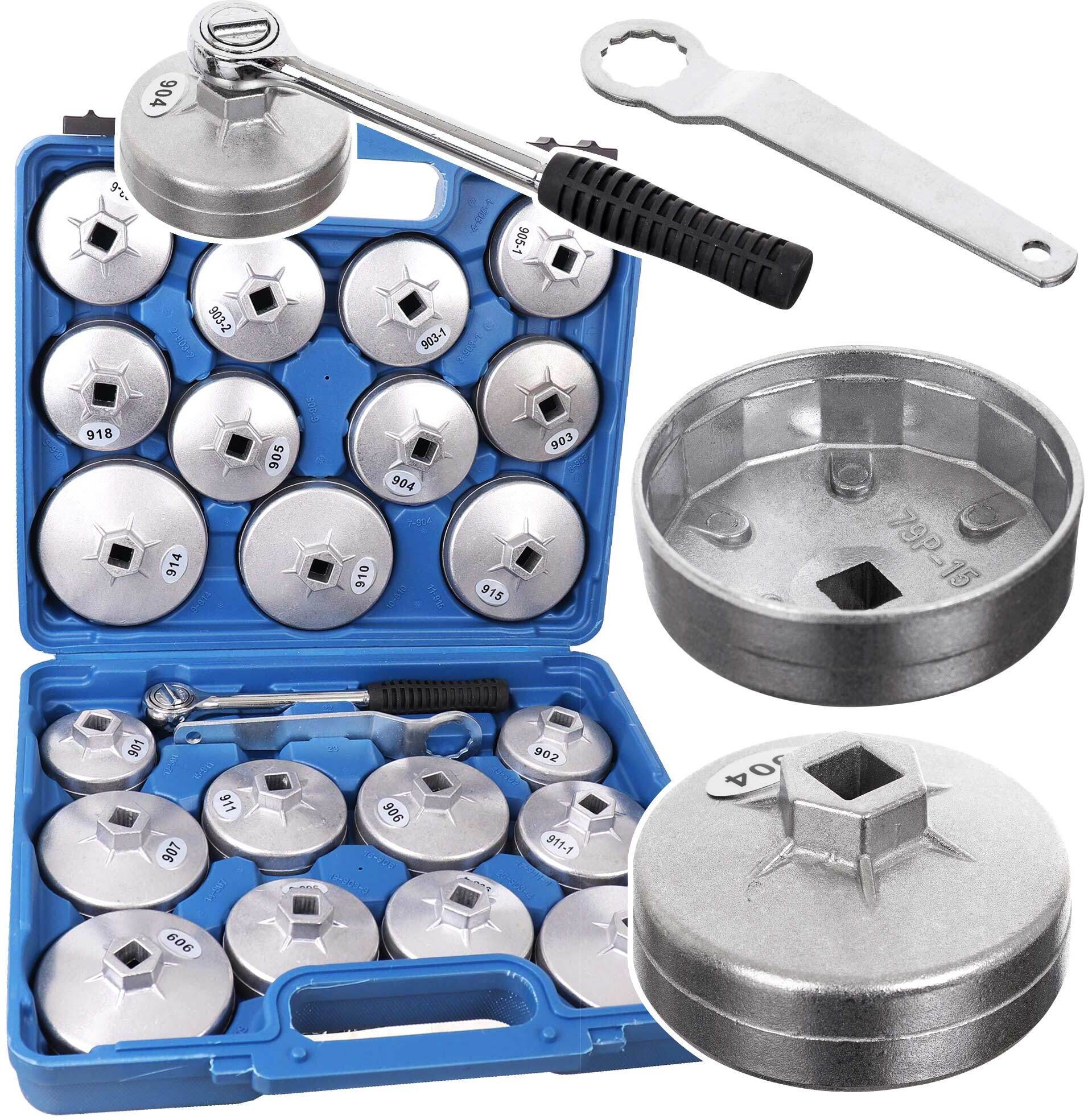 Satra Klucze nasadowe nasadki do odkręcania filtrów oleju zestaw 23 elementy (5902553709858)