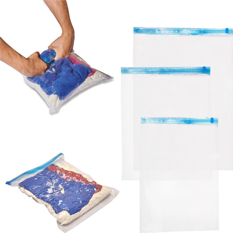 KIK Worki próżniowe rolowane na ubrania 9 sztuk 3 rozmiary 35x50cm, 40x50cm, 50x70cm (KX4588)