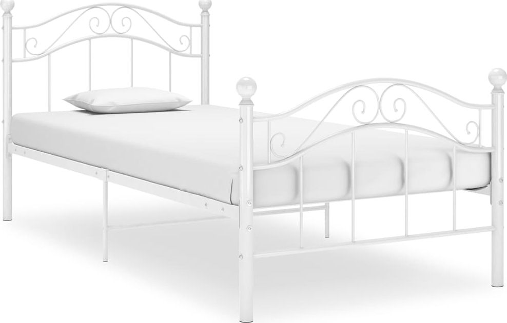Фото - Ліжко VidaXL Rama łóżka, biała, metalowa, 100 x 200 cm 