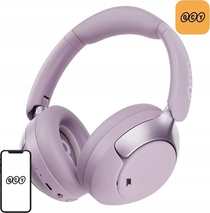 Słuchawki QCY Bezprzewodowe słuchawki nauszne H3 pro ANC Bluetooth 5.4 LDAC/AAC/SBC (fioletowe)