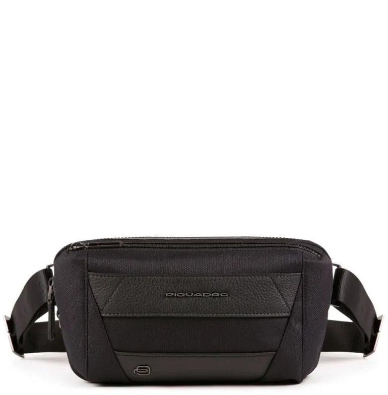 Piquadro , Trakai, Leather, Fanny Pack, Black, 27 x 14.5 x 7.5 cm, For Men For Men
