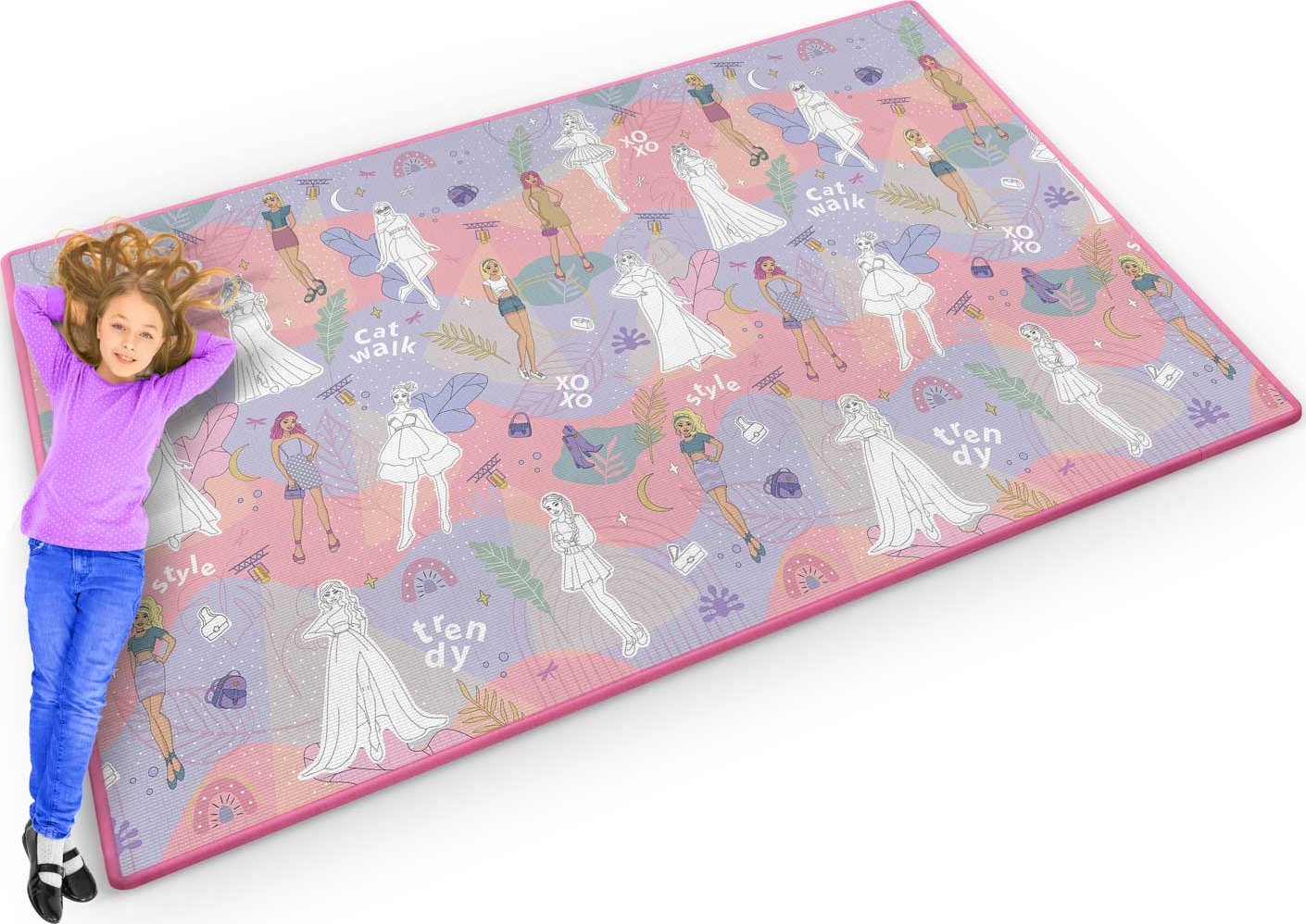 Ricokids Mata piankowa do kolorowania zwijana 200 x 120 x 0,3 cm RK-343