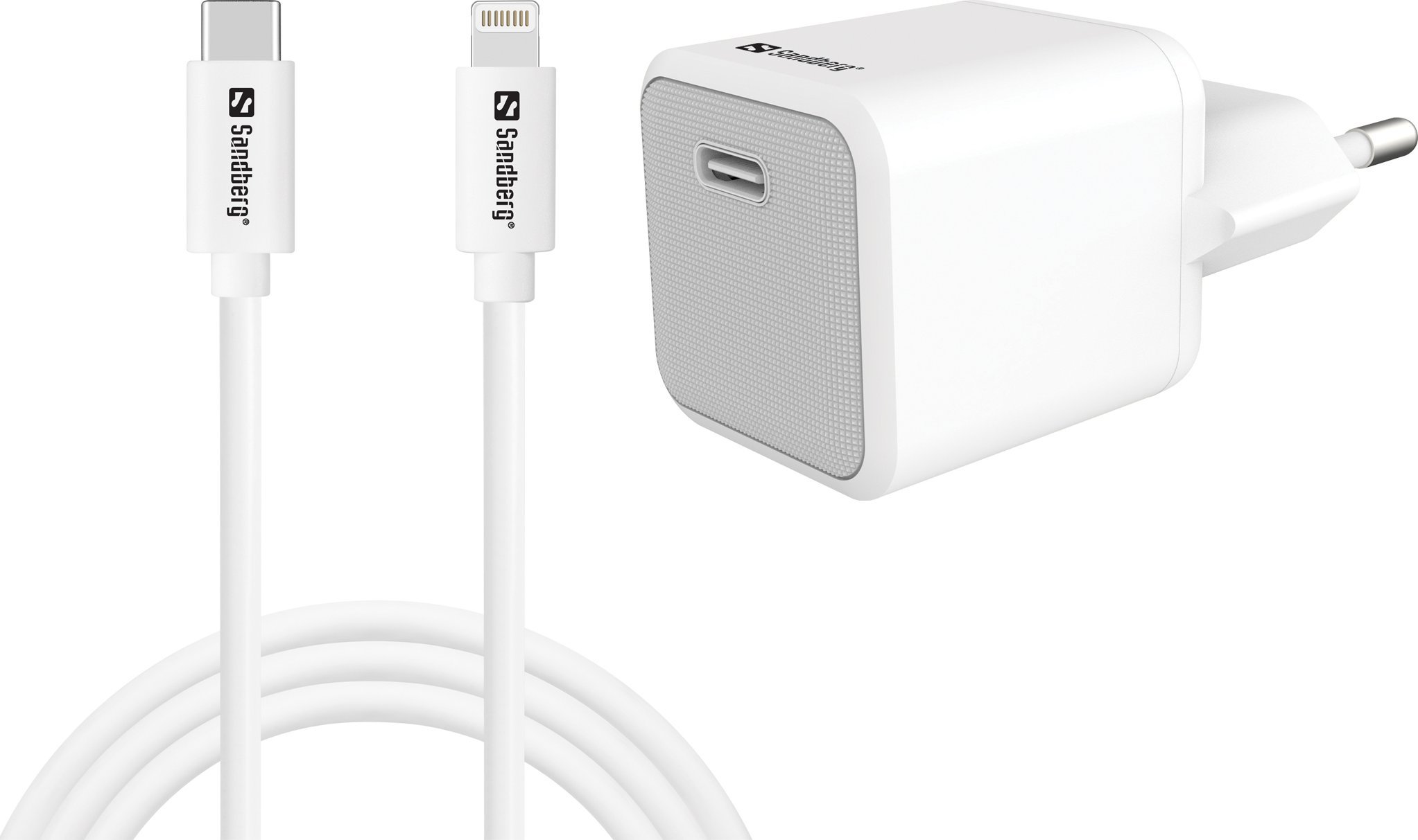 Ładowarka Sandberg USB-C AC Charger +Lightning 1M