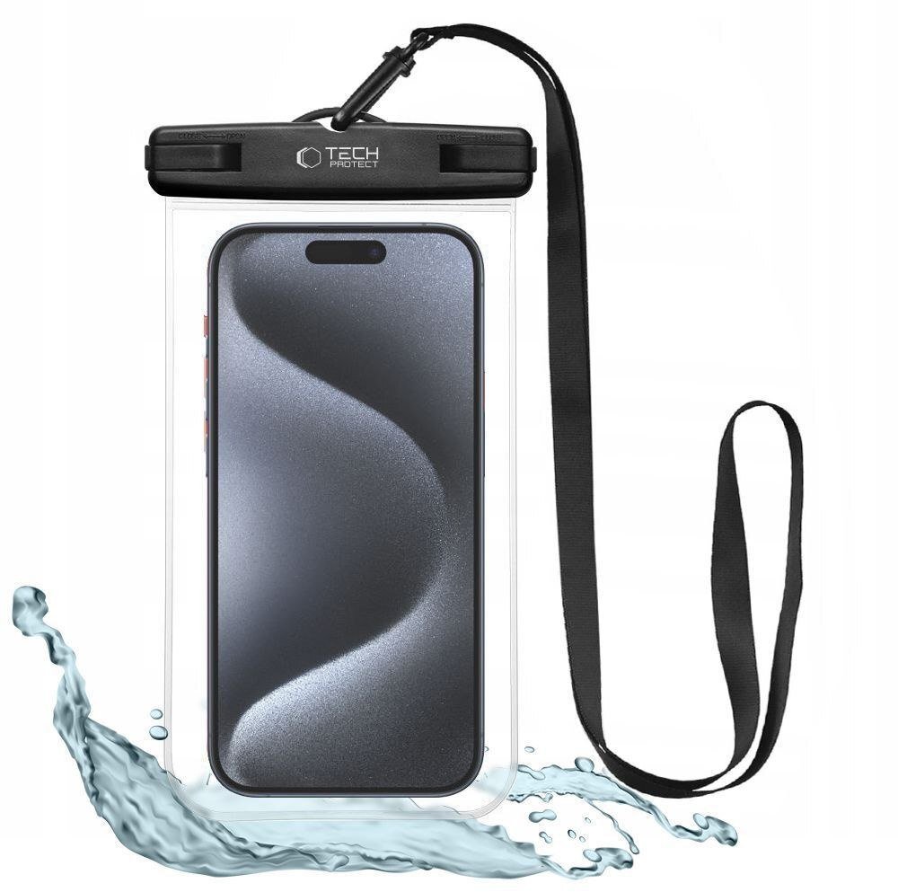 4kom.pl Pokrowiec wodoodporny uniwersalny na smartfon telefon do 6.9'' - czarny Tech-Protect