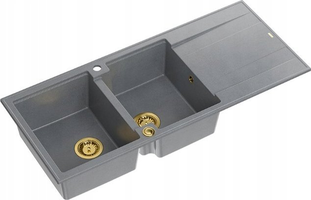 Zlewozmywak GraniteQ EVAN 121 zlewozmywak z syfonem Push To Open 2-komorowy z/o (1160x500x210; kom. ...