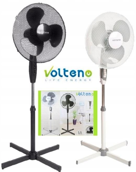 VOLTENO WENTYLATOR PODŁOGOWY BIAŁY 40cm PODSTAWA KRZYŻAK