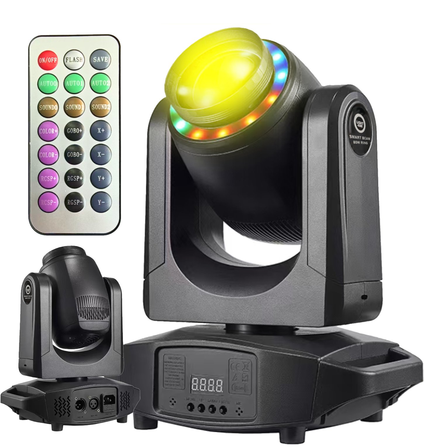 LIGHT4ME SMART BEAM 80W głowica ruchoma LED oświetlenie sceniczne efekt ring 12x0,3W RGB