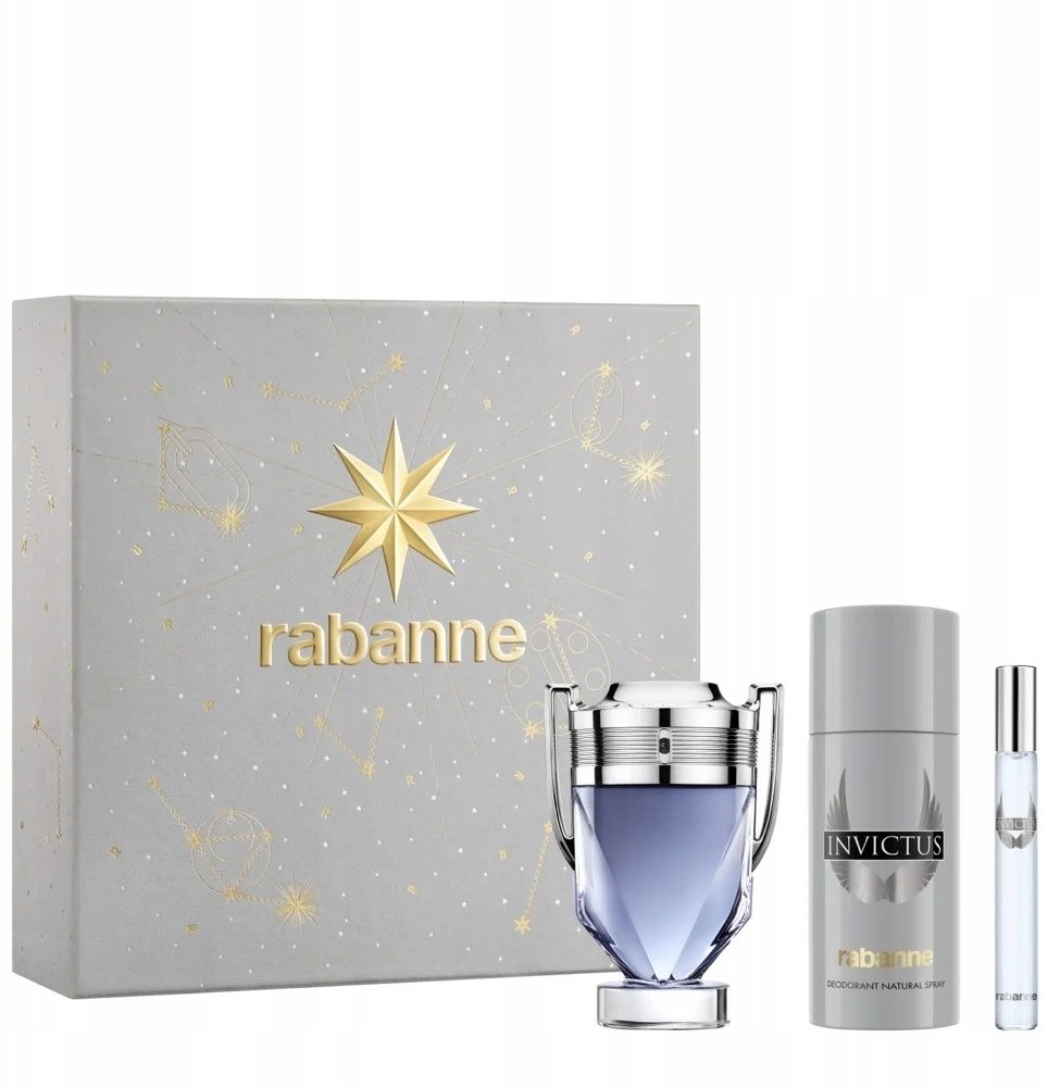 Paco Rabanne Zestaw Paco Rabanne Invictus woda toaletowa 100ml + woda toaletowa 10ml + dezodorant spray 150ml