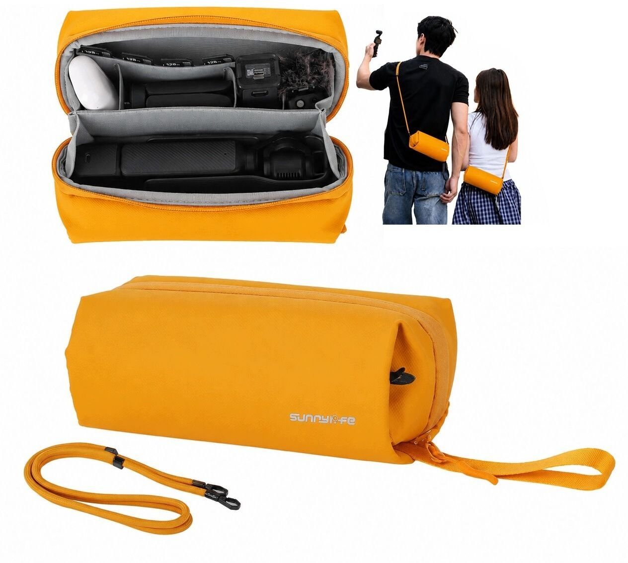 Torba SunnyLife Etui Futerał Organizer Case Do Dji Osmo Pocket 3 / Insta360 X5 / Go 3s / B018-y / Żó...