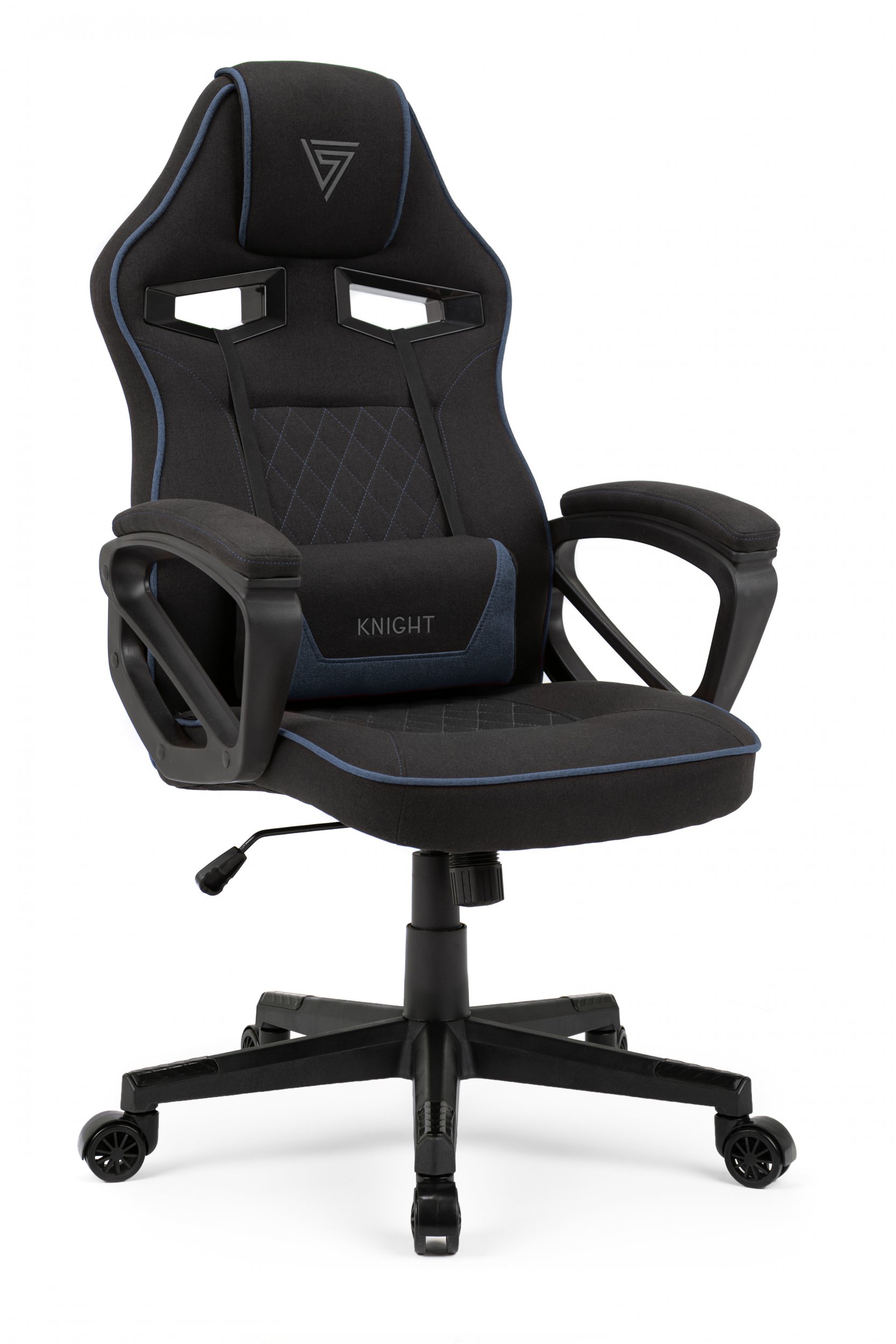 Fotel SENSE7 Knight materiałowy czarno-niebieski