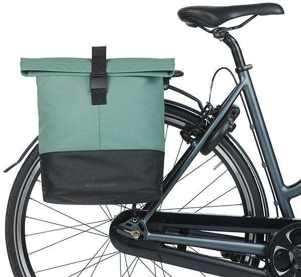 Basil Sakwa podwójna BASIL COVE DOUBLE PANNIER BAG 28-32L, MIK System (ready to go), silvergreen/bla...