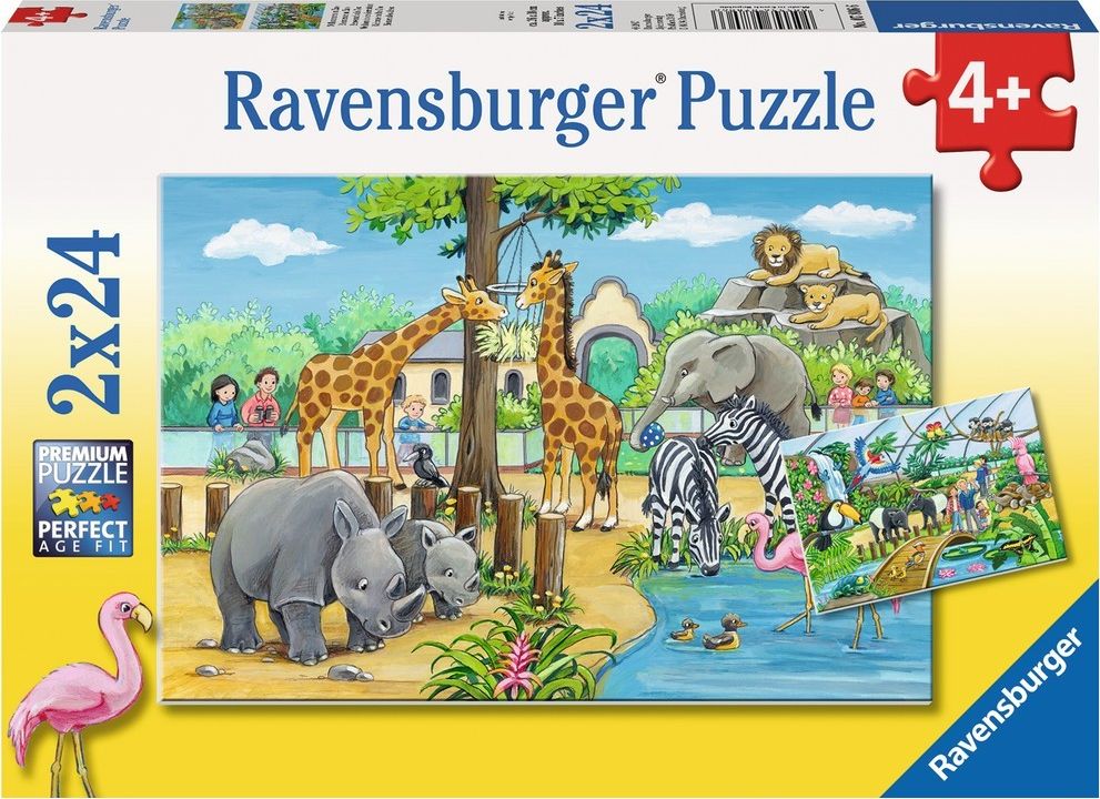Ravensburger Puzzle 2x24 elementy - Witajcie w Zoo