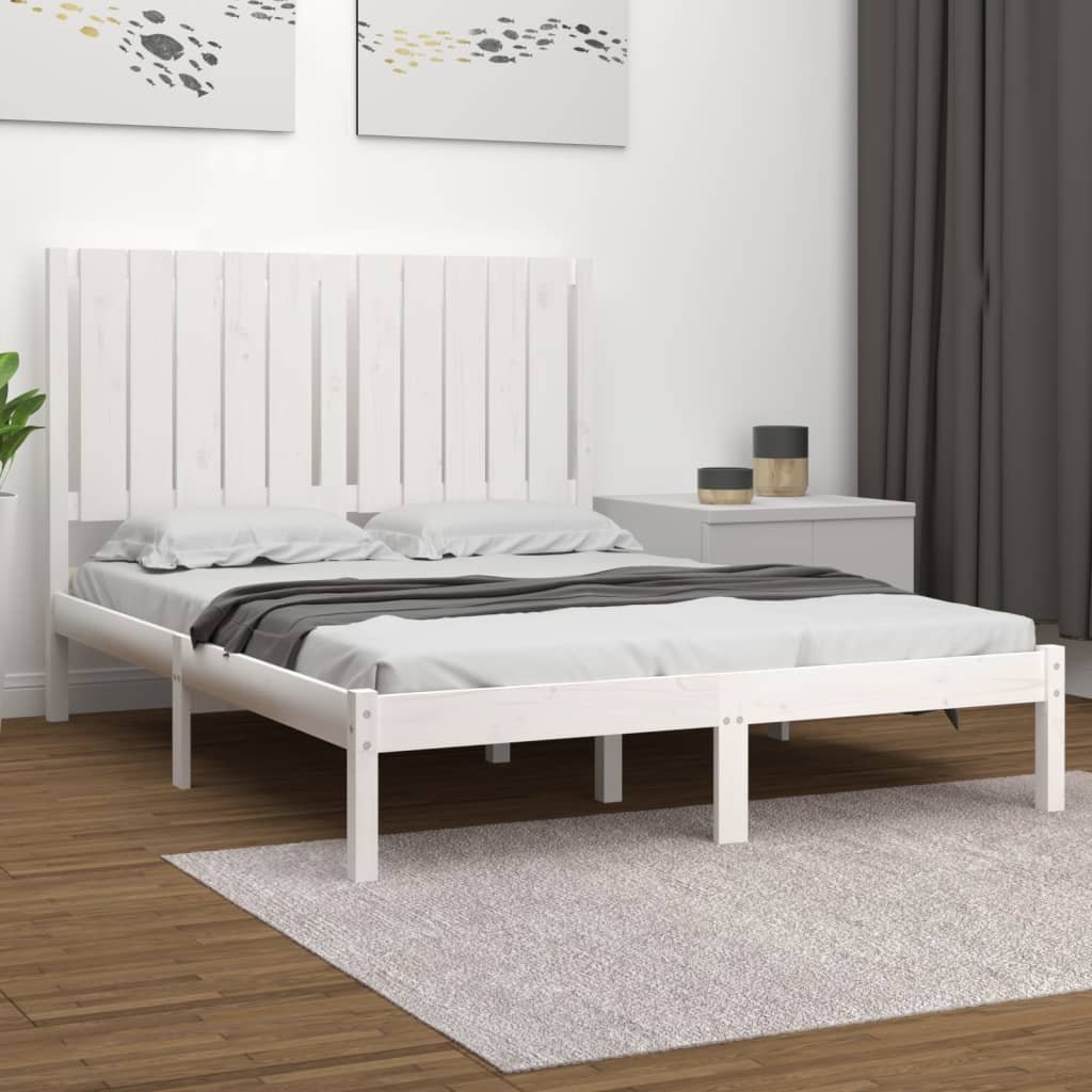 Фото - Ліжко VidaXL Rama łóżka, biała, lite drewno sosnowe, 120x200 cm 
