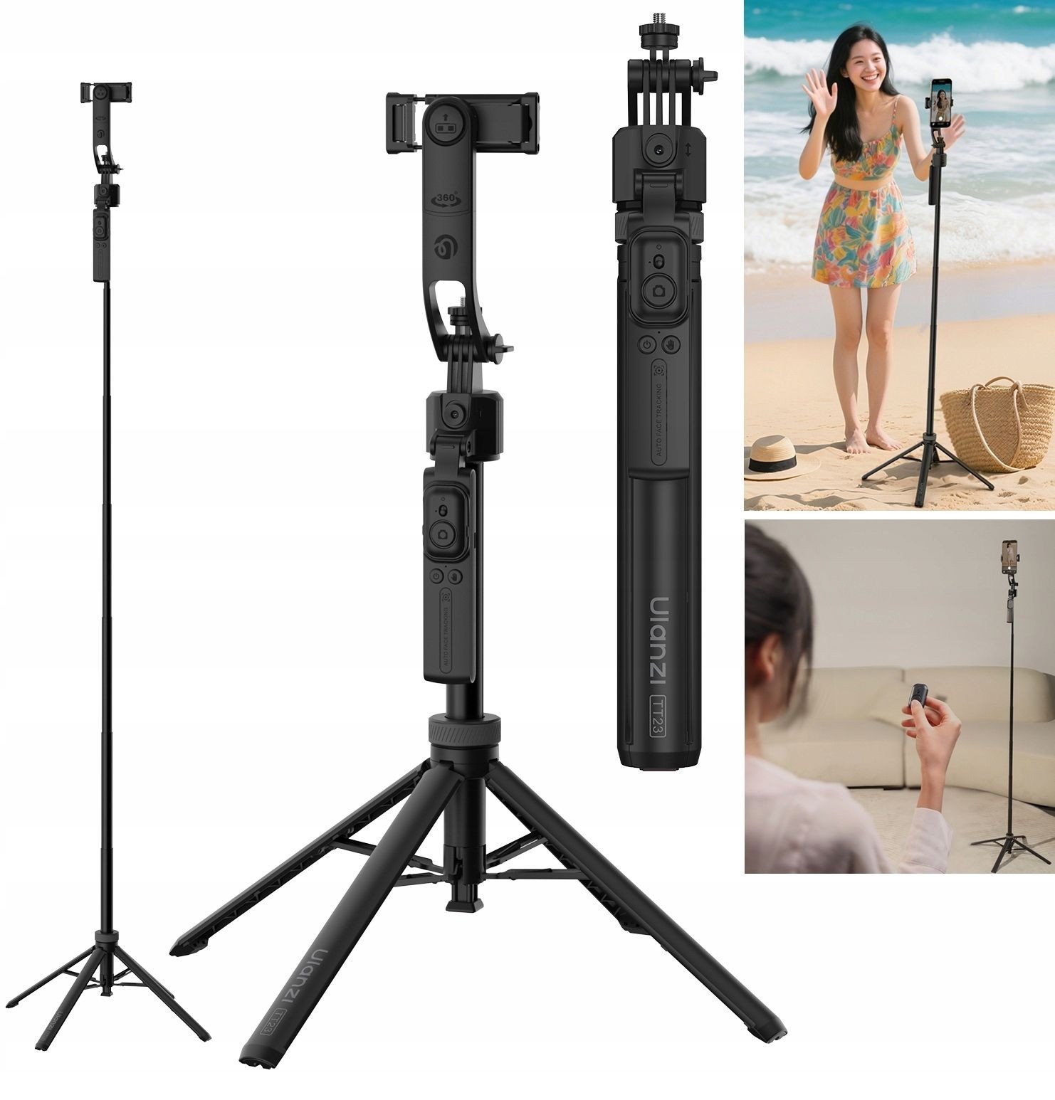 Statyw Ulanzi Statyw 163cm Selfie Stick Auto Tracking + Pilot Do Telefonu / Ulanzi / Tt23