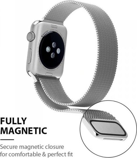Crong Crong Milano Steel - Pasek ze stali nierdzewnej Apple Watch 38/40 mm (srebrny)