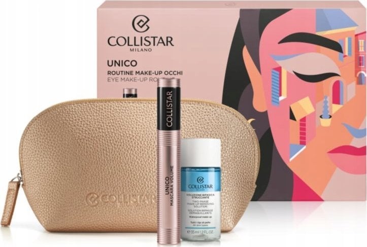 Collistar COLLISTAR SET (MASCARA UNICO INTENSE BLACK VOLUME MASCARA + BI-PHASE MAKE-UP REMOVER SOLUTION 35 ML + POUCH)