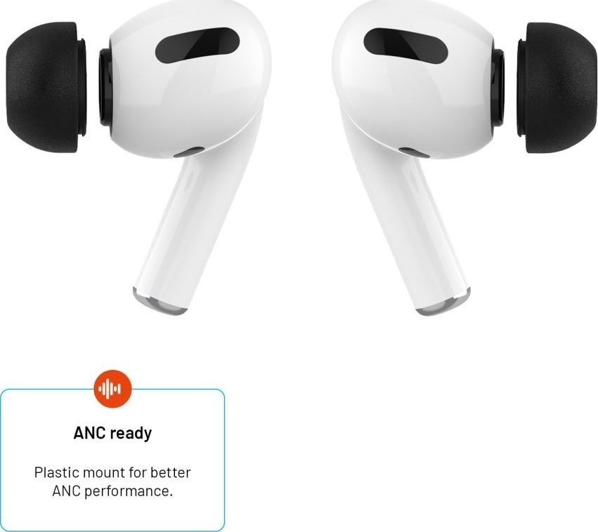 Fixed Fixed Plugs Pro, 2 sets, size L | Plugs | Apple | Airpods Pro/Pro 2 | Foam | Black