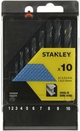 Wiertło Stanley HSS walcowe 1 - 10mm zestaw (STA56030)