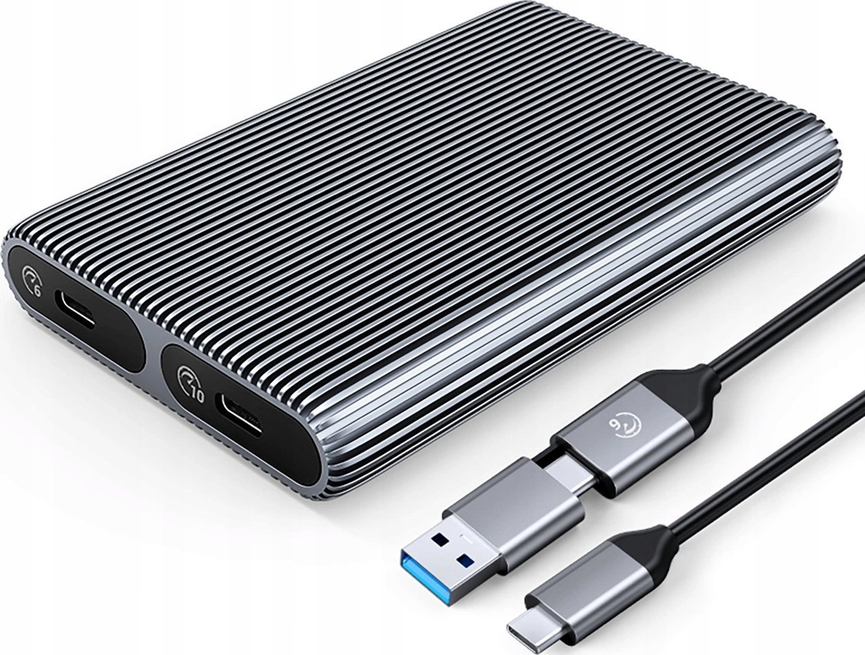 Kieszeń Orico Kieszeń dyskowa 2x M.2 SATA+NVME USB-C 3.2 6Gbps/10Gbps - szara