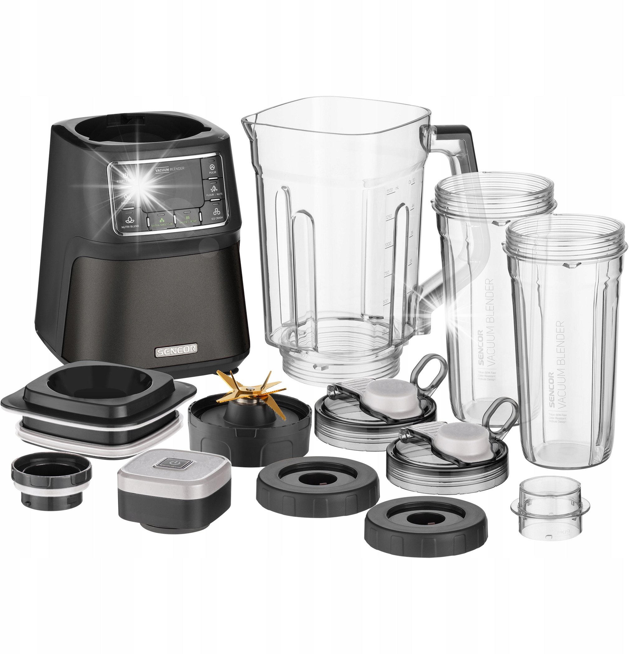 Blender kielichowy Sencor Blender próżniowy Sencor SBU 7878BK 1500W Czarny