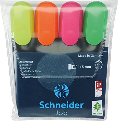Schneider Zakreślacz Job 4 sztuki mieszanka kolorów