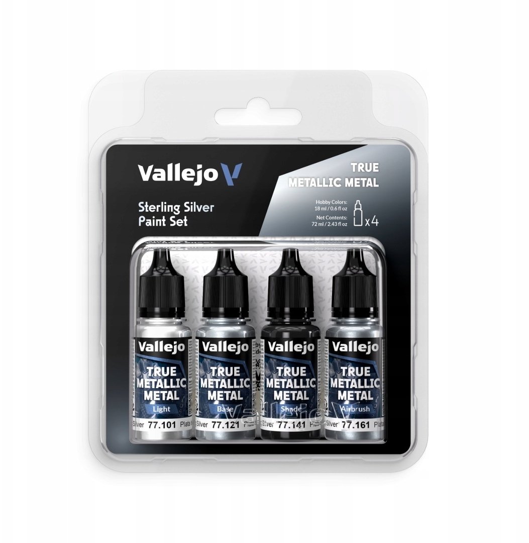Vallejo Vallejo: 77.251 - True Metallic Metal - Sterling Silver Paint Set