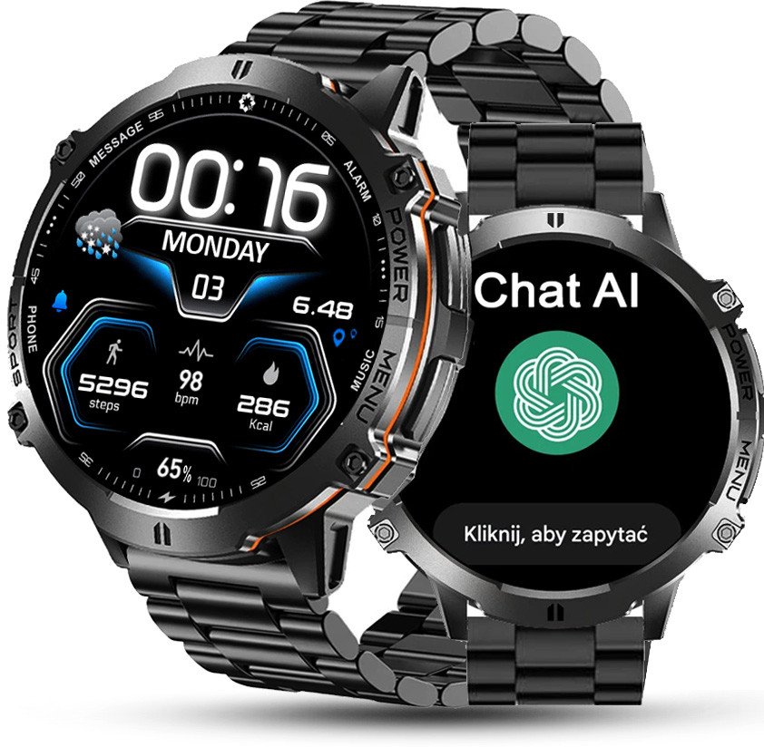 Smartwatch Rubicon SMARTWATCH męski RNCF40 black/black Bransoleta PROF