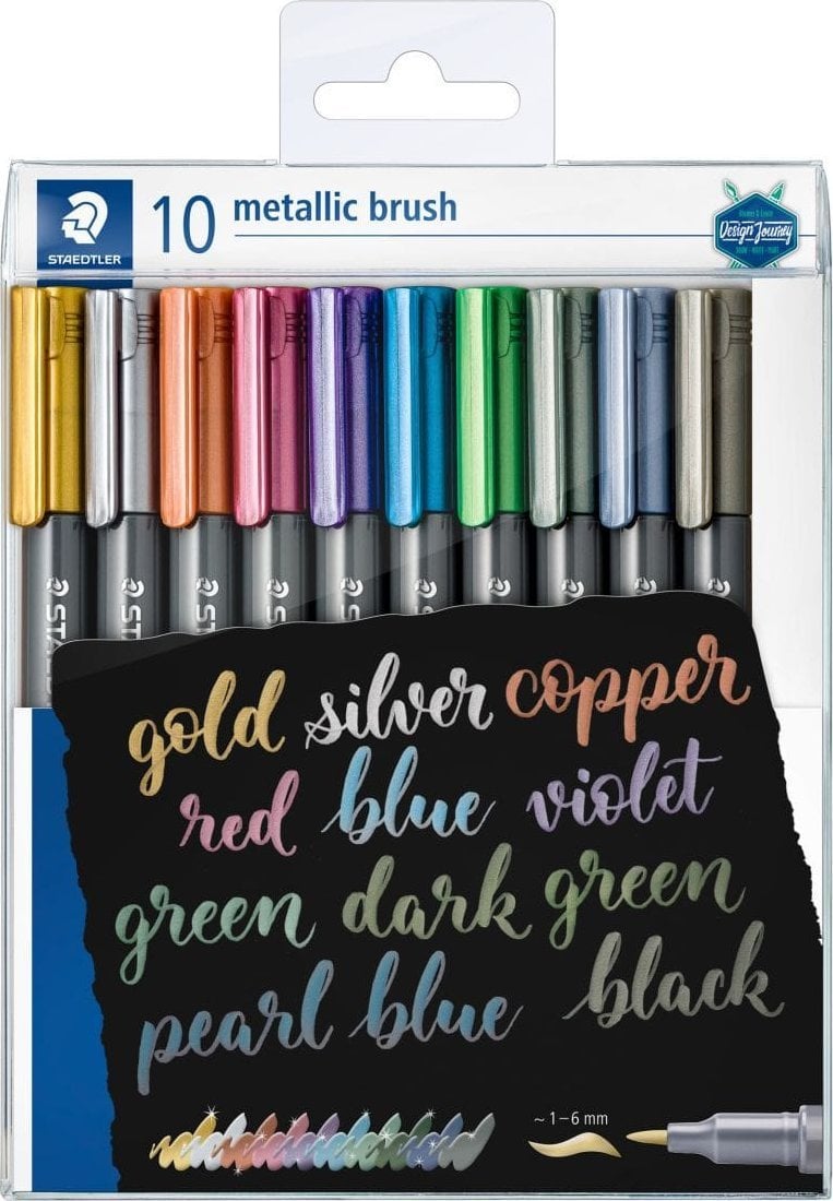 Staedtler Flamaster pędzelkowy Metallic brush do Bullet Journal miks 10 kol Staedtler