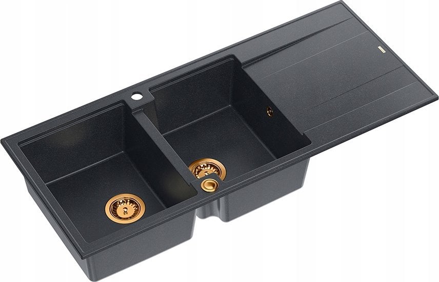 Zlewozmywak GraniteQ EVAN 121 zlewozmywak z syfonem Push To Open 2-komorowy z/o (1160x500x210; kom. ...